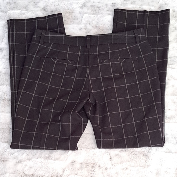 Express Editor black white plaid flat front Office straight leg Pants. Size 4S. - Picture 6 of 6
